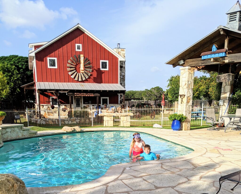 pool at hill country airbnb