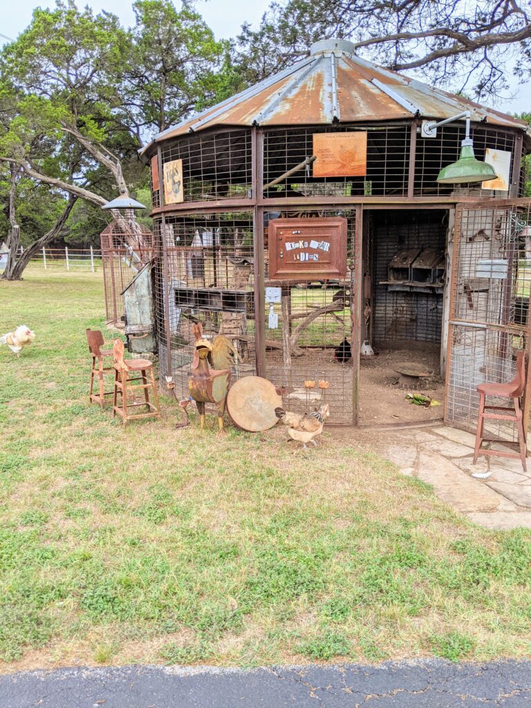 chicken coop at hill country airbnb