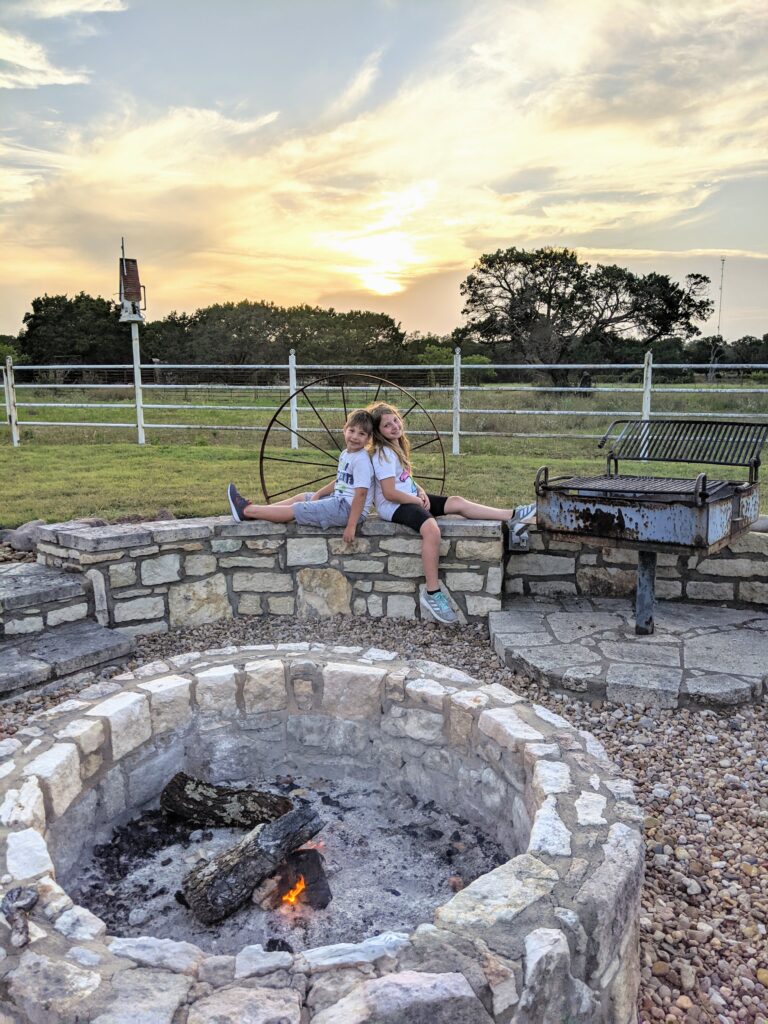 firepit at hill country airbnb
