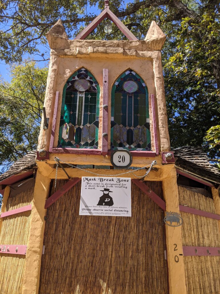 Texas Ren Fest Mask Break Areas