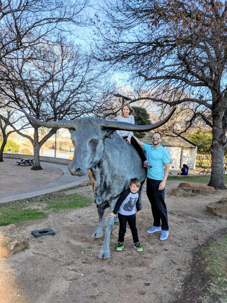 Waco Suspension Bridge Chisolm Trail Rider Sculptures