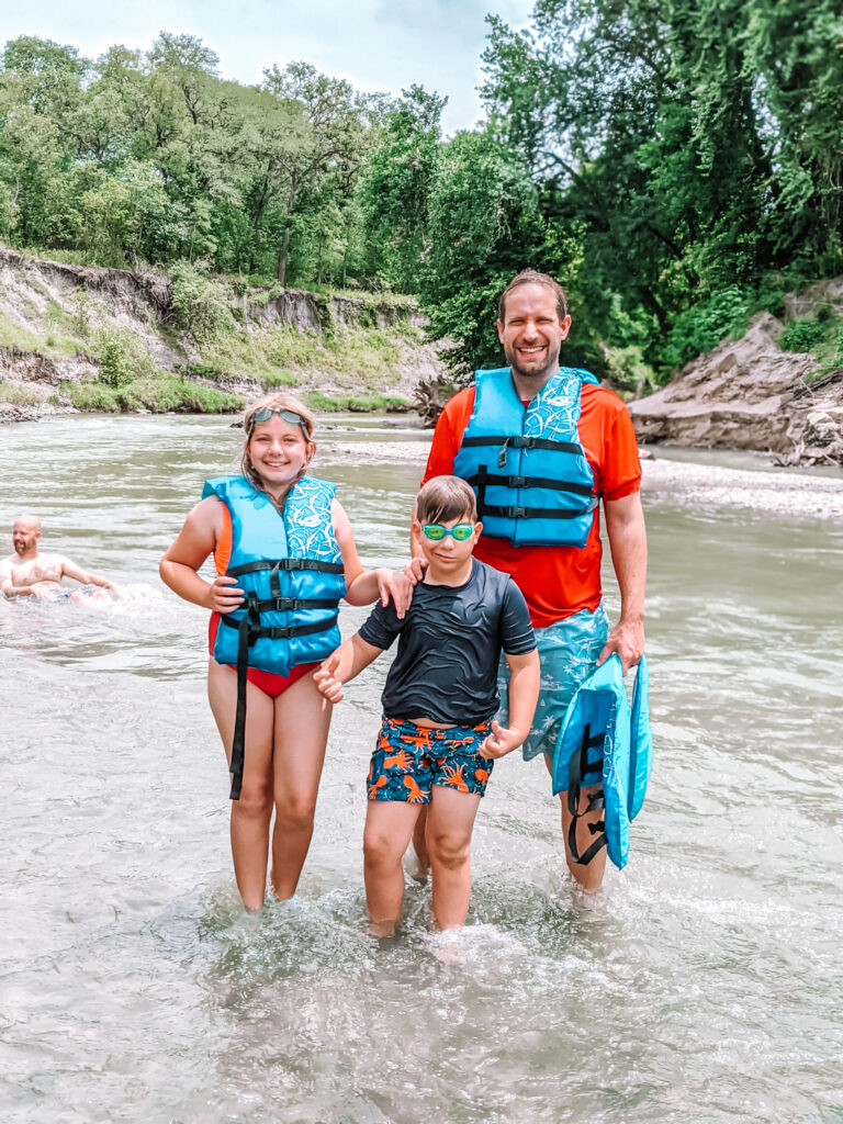 Swimming in the San Marcos river at Palmetto State Park