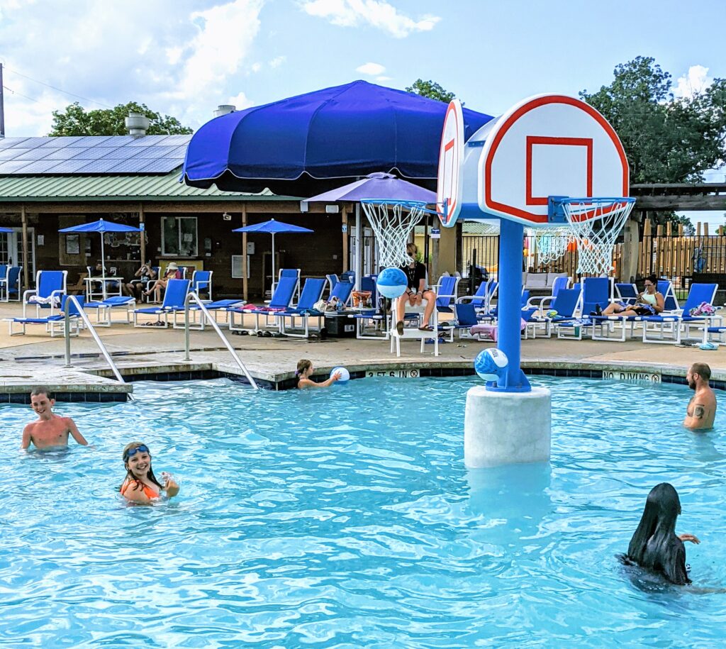 Basketball at the pool at Jellystone Park Waller