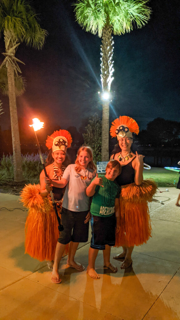 Hula Dancer Show evening entertainment at Margaritaville Lake Conroe