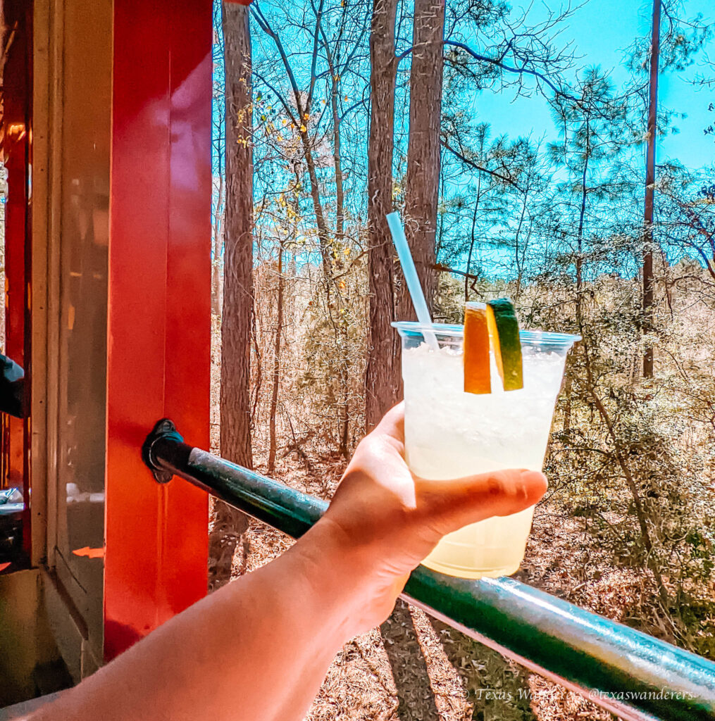 Adult beverages and other concessions on the Texas State Railroad between Palestine and Rusk