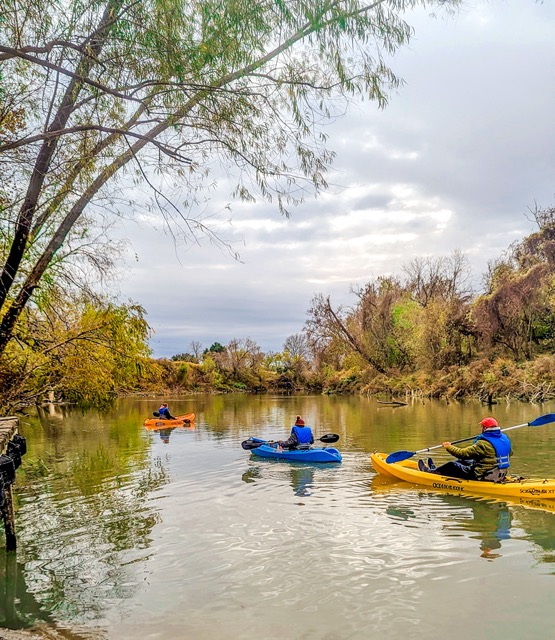 Kayaking on the Gudalupe River in Victoria, TX
