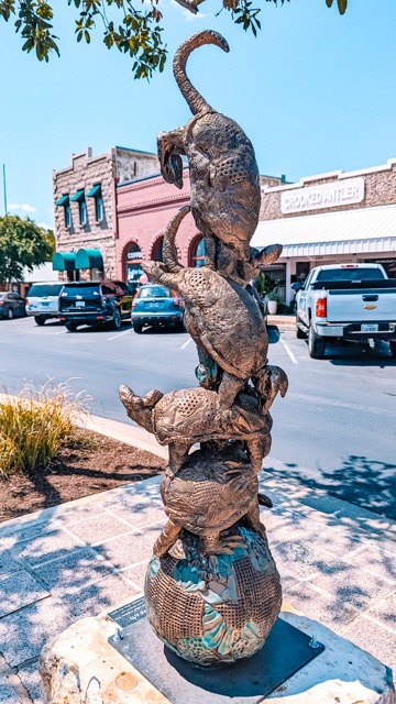 sculptures on Main Street, Marble Falls, TX