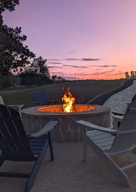 fire pit at Bespoke Outdoor Bubbles - Texas romantic getaway
