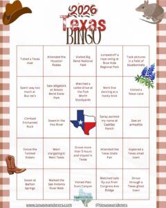 2026 Texas Bingo Card 1 texas bingo